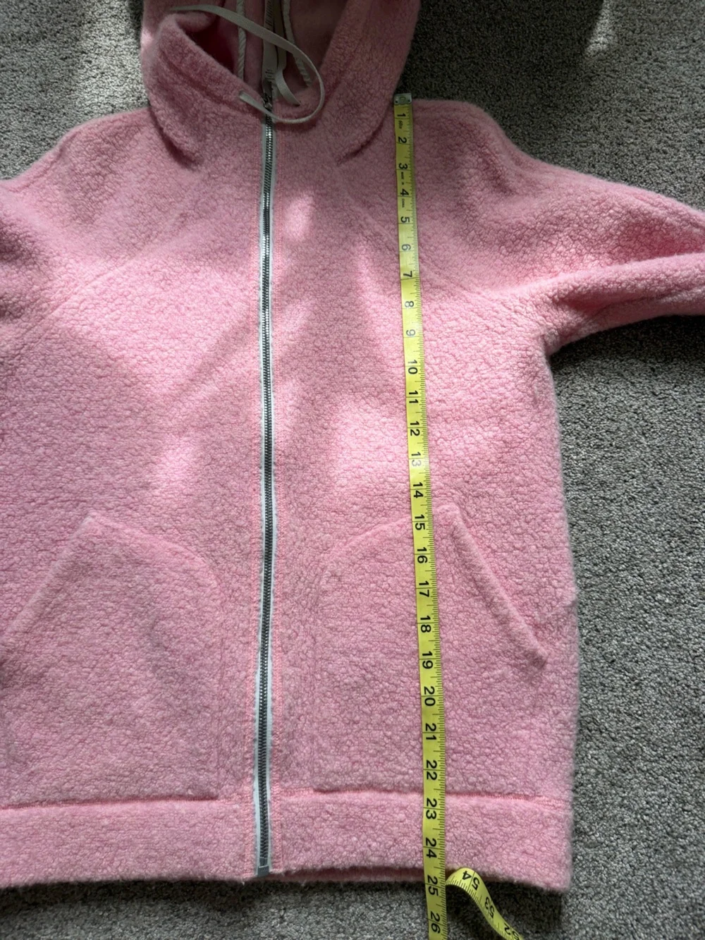 Lululemon So Sherpa Hooded Jacket in Heathered Pink Haze Size 2 Full Zip